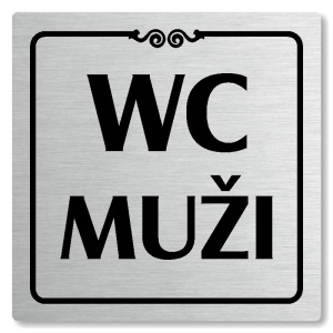 WC muži, 80x80mm, stříbrná, Texas